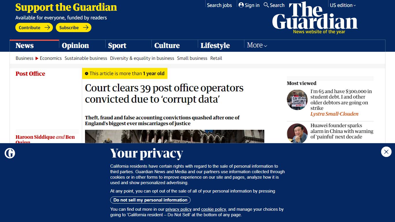 Court clears 39 post office operators convicted due to ‘corrupt data ...