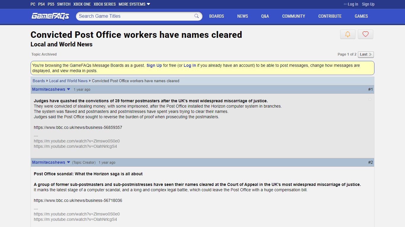 Convicted Post Office workers have names cleared